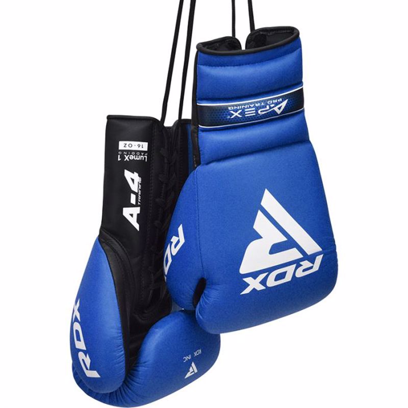 RDX Apex A4 Laces Boxing Gloves -blue